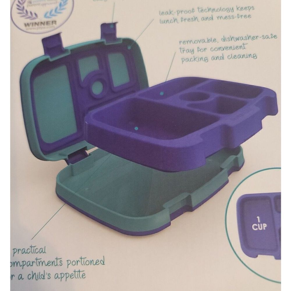 Bentgo Kids Lunch Box Bento-Styled Durable & Leak Proof Sharks NEW Blue Ages 3-7 - Picture 8 of 8